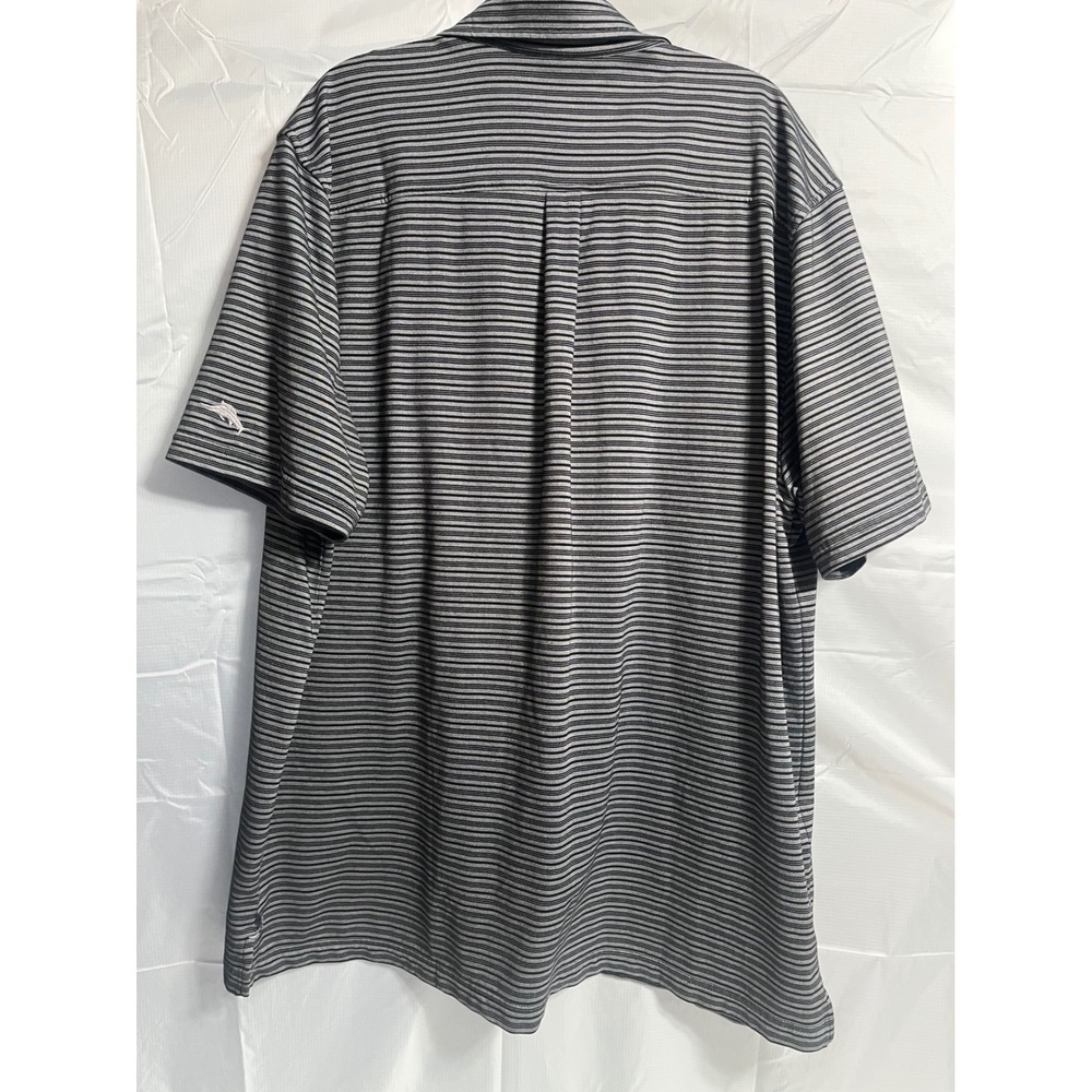 Tommy Bahama Tennessee Volunteers Polo Shirt Mens XXL Gray Striped Pima Cotton - Picture 2 of 8